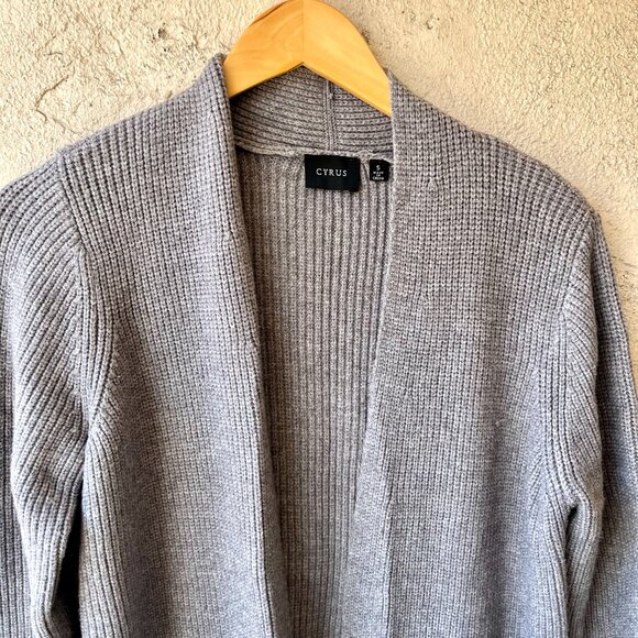 Cyrus Knit Open Cardigan Long Gray Size S - Picture 2 of 5